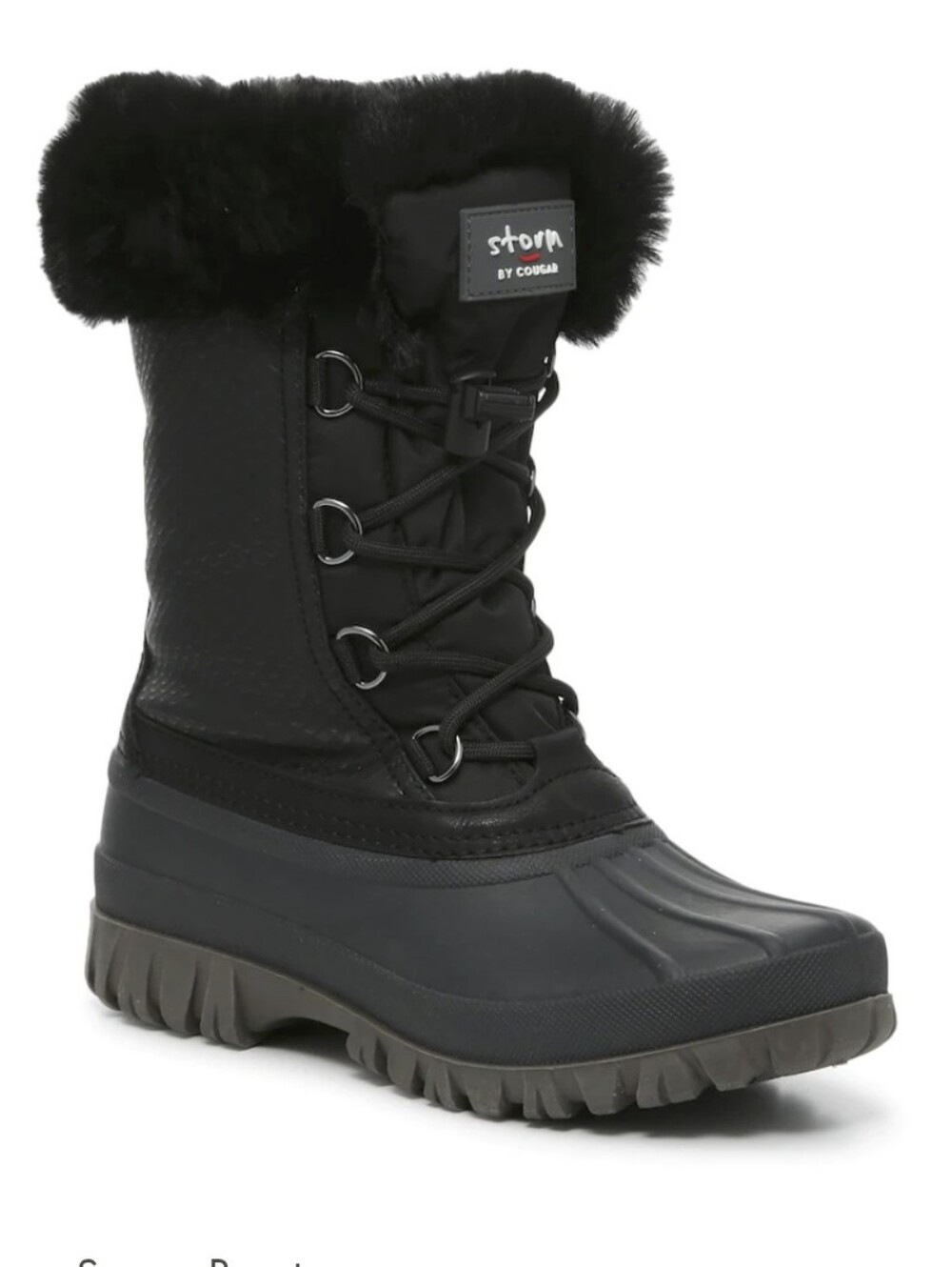 Women's Storm By Cougar Black Faux Fur Rain & Winter Boots - Size 7